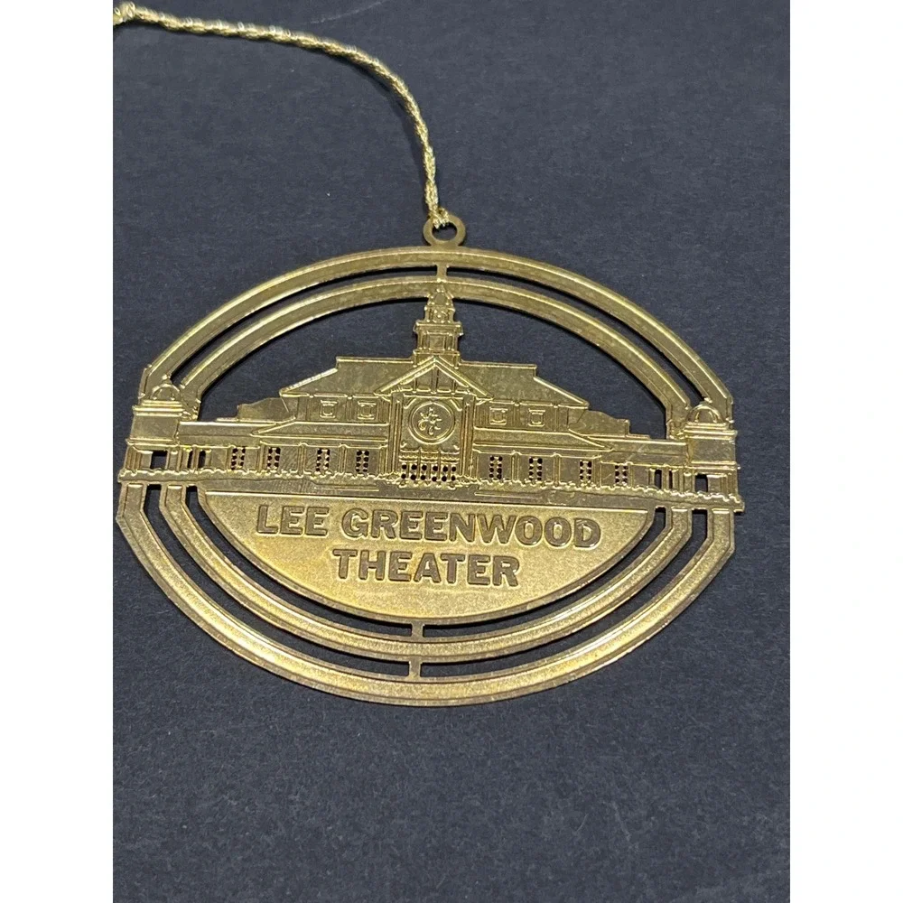 Lee Greenwood Theater Pigeon Forge Tennessee Gold Tone Metal Souvenir Ornament